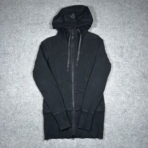 Lululemon scuba jacket Women's Size 6 Black Hooded Athletic Full Zip Thumb Holes